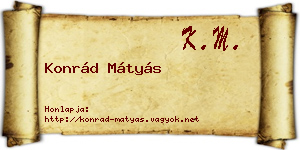 Konrád Mátyás névjegykártya